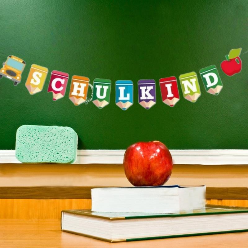 1pc Schulkind Letters Garland Sugar Bags Bunting Hanging Decoration For First Day Of School Schulandfang Banner Party Decor