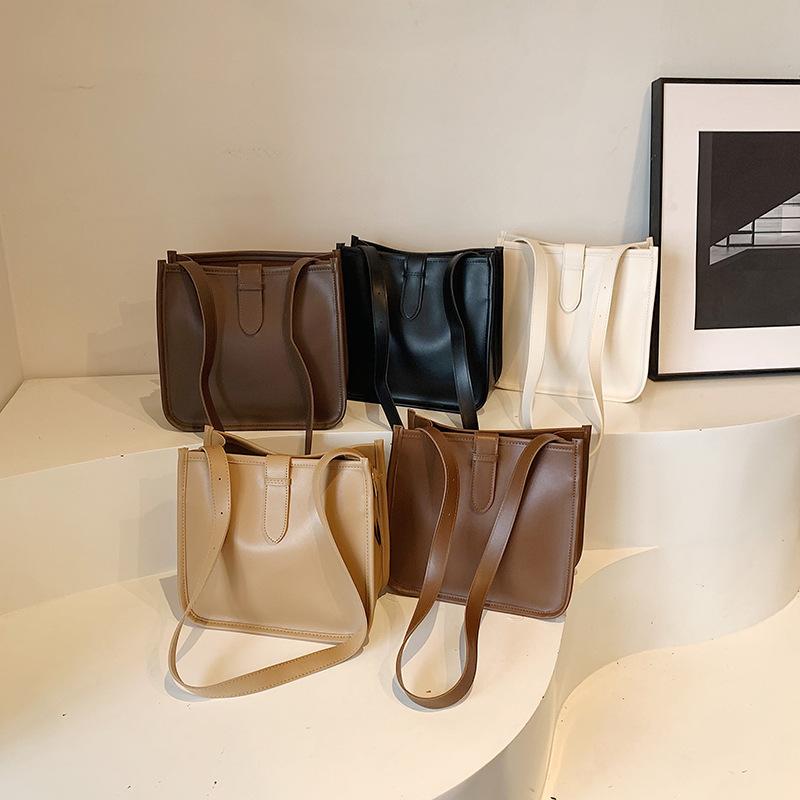 Premium bag fashionable and simple solid color tote tote bag versatile shoulder messenger women's bag