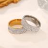 Vintage Retro Style Steel Ring for Women 5 Row Clear Crystal Jewelry Fashion Stainless Steel Engagement Wedding Rings
