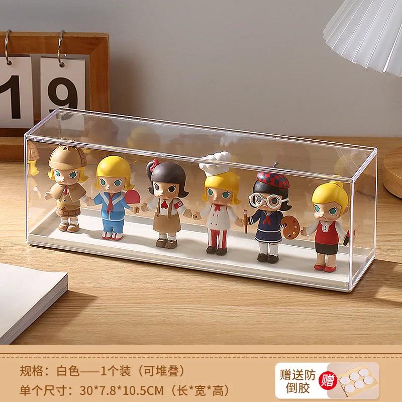 Clear Showcase Cartoon Doll Acrylic Blind Box Figures Display Case Figures Display Stand Dust Proof Doll Toy Storage Box