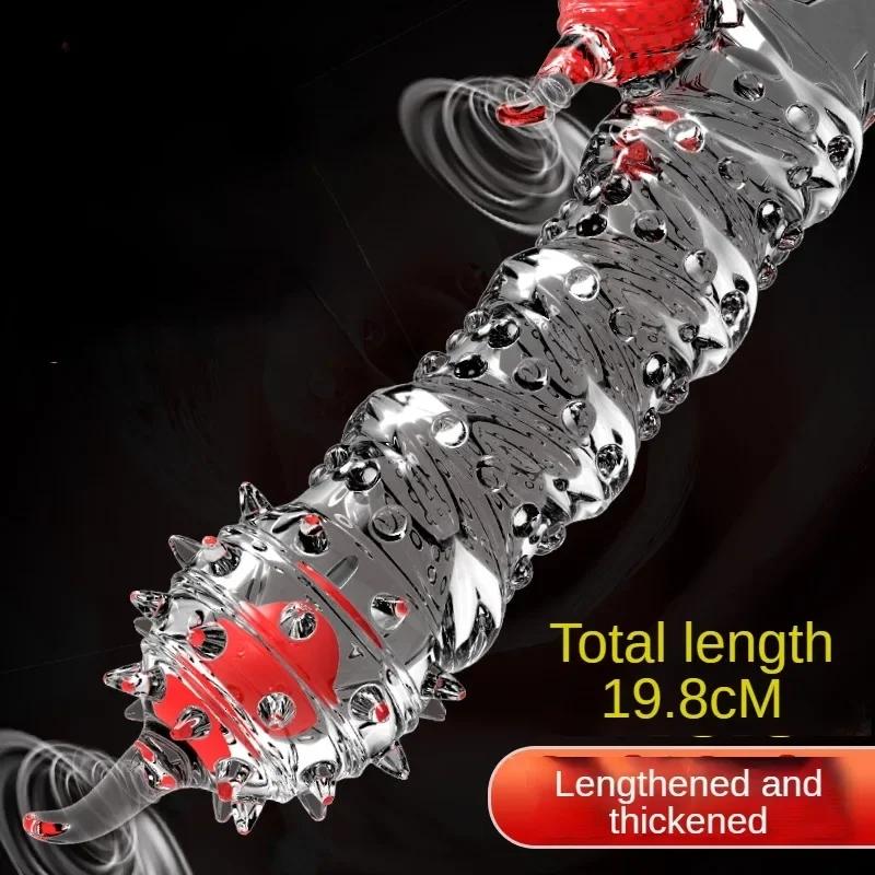 Male Extend Sleeve Penis Extender Vibrate Reusable Condoms Enhancer Sex Toys For Men Delay Ejaculation Cock Nozzle