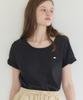 OURHOPE Logo Silky U-Neck T-Shirt - Black