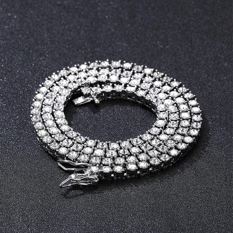 Hot Selling Men's Hip Hop Cuban Chain & 4mm Tennis Bracelet with Full Diamond Inlay
