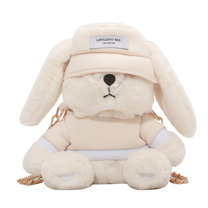 Autumn and winter cute play dead long-eared rabbit blindfolded rabbit Rex rabbit plush rabbit shoulder messenger bag