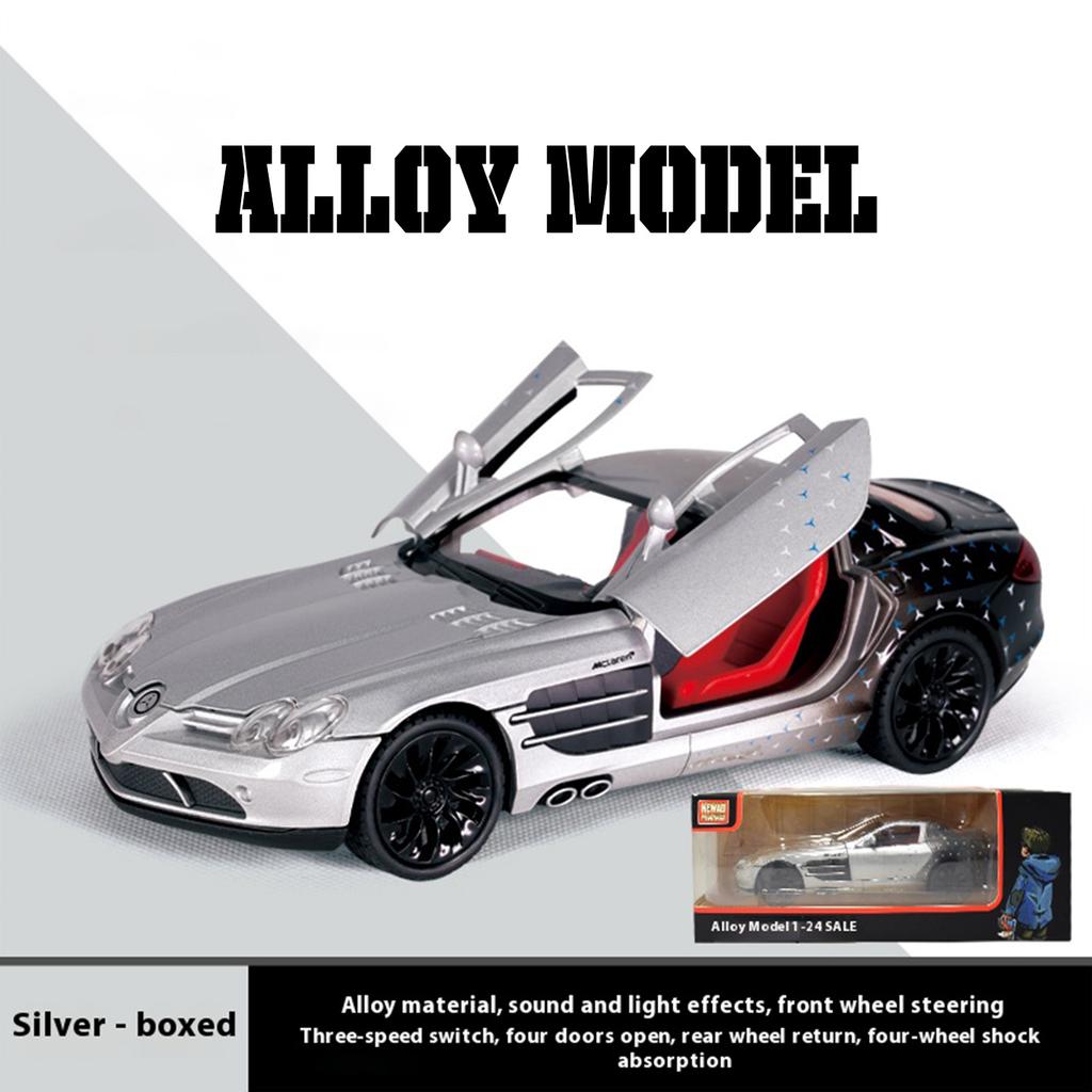 1/24 High Quality Alloy BENZ SLR Sports Car Model, Cool Sound and Light, Best Collectible for Car Lovers, Christmas Gifts