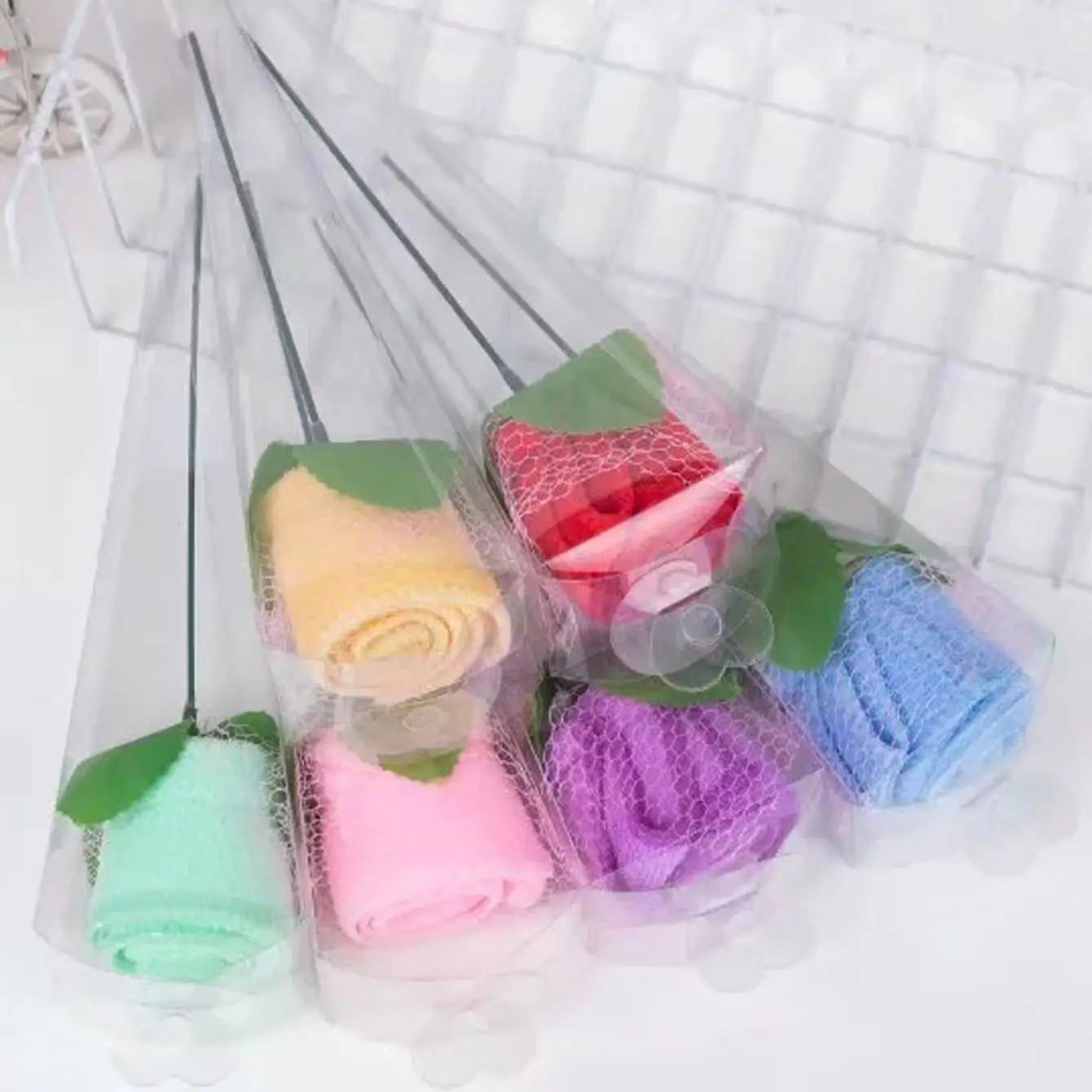 

1PC Cake towel, rose PVC Valentine s Day wedding craft gift, wedding creative towel