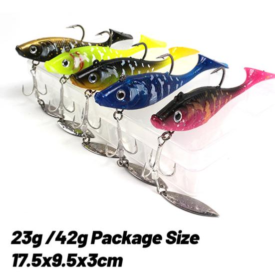 7/23/42g Fishing Soft Bait Life-like Tempting Vivid Simulation Fish Shape Treble Hooks Soft