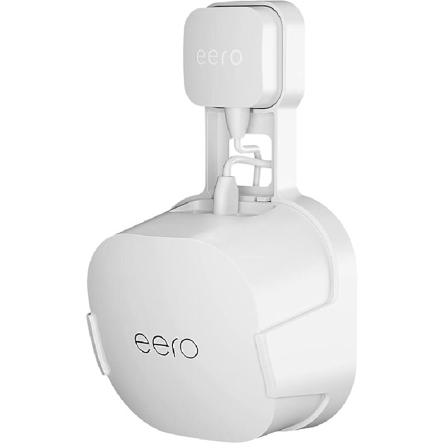 Настенный держатель COOLWUFAN для розетки для mesh Wi-Fi системы eero 6 или eero 6+ [НЕ ПОДХОДИТ для eero mesh], Без запутанных проводов, Легко устанавливаемый держатель для 1 Pack