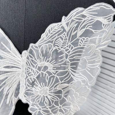 35CM Butterfly Patch Lace Fabric Mesh Butterfly Collar Large Butterfly Embroidery Clothes Patches