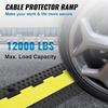 3 Pack Rubber Cable Protector Ramp, 2 Channel, 12000 Lbs/axle Capacity Heavy Duty Hose Wire Cover Ramp Driveway, Traffic Speed Bump W/ Flip-Open Top