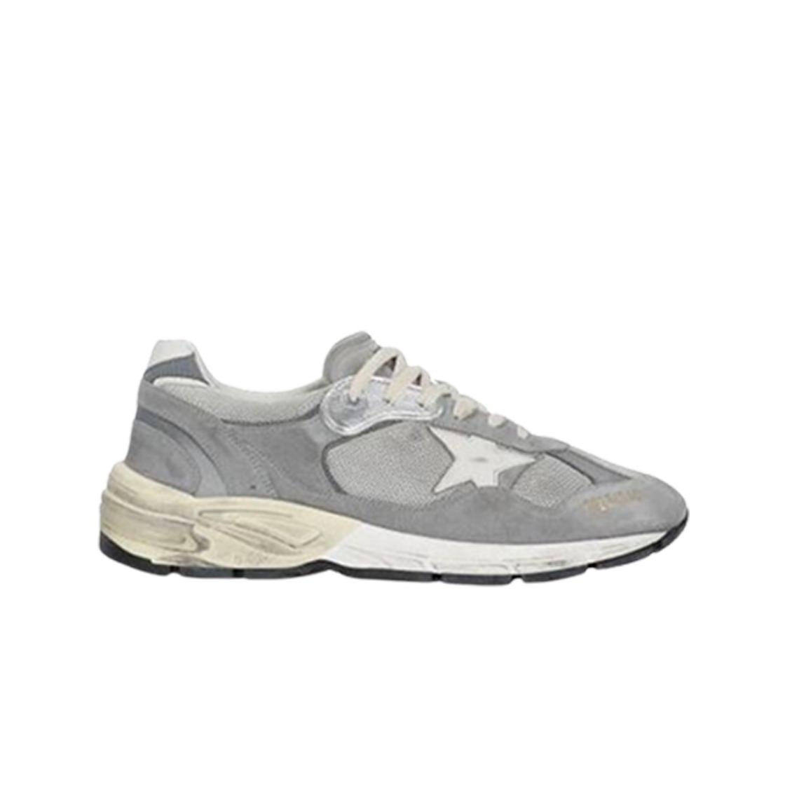 

(в) Кроссовки Golden Goose Dad-star из сетки и замши Белый Серебристый 35W