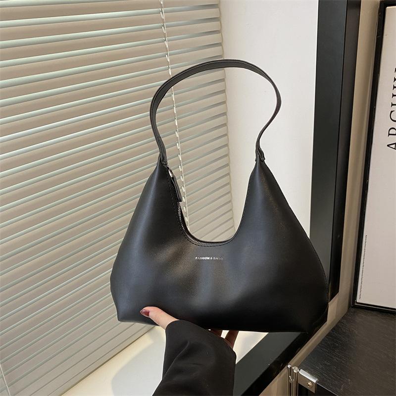 Solid Color, High Texture Temperament, Women's Hand-held Handbag, Urban Commuting Versatile Single Shoulder Underarm Bag, Women