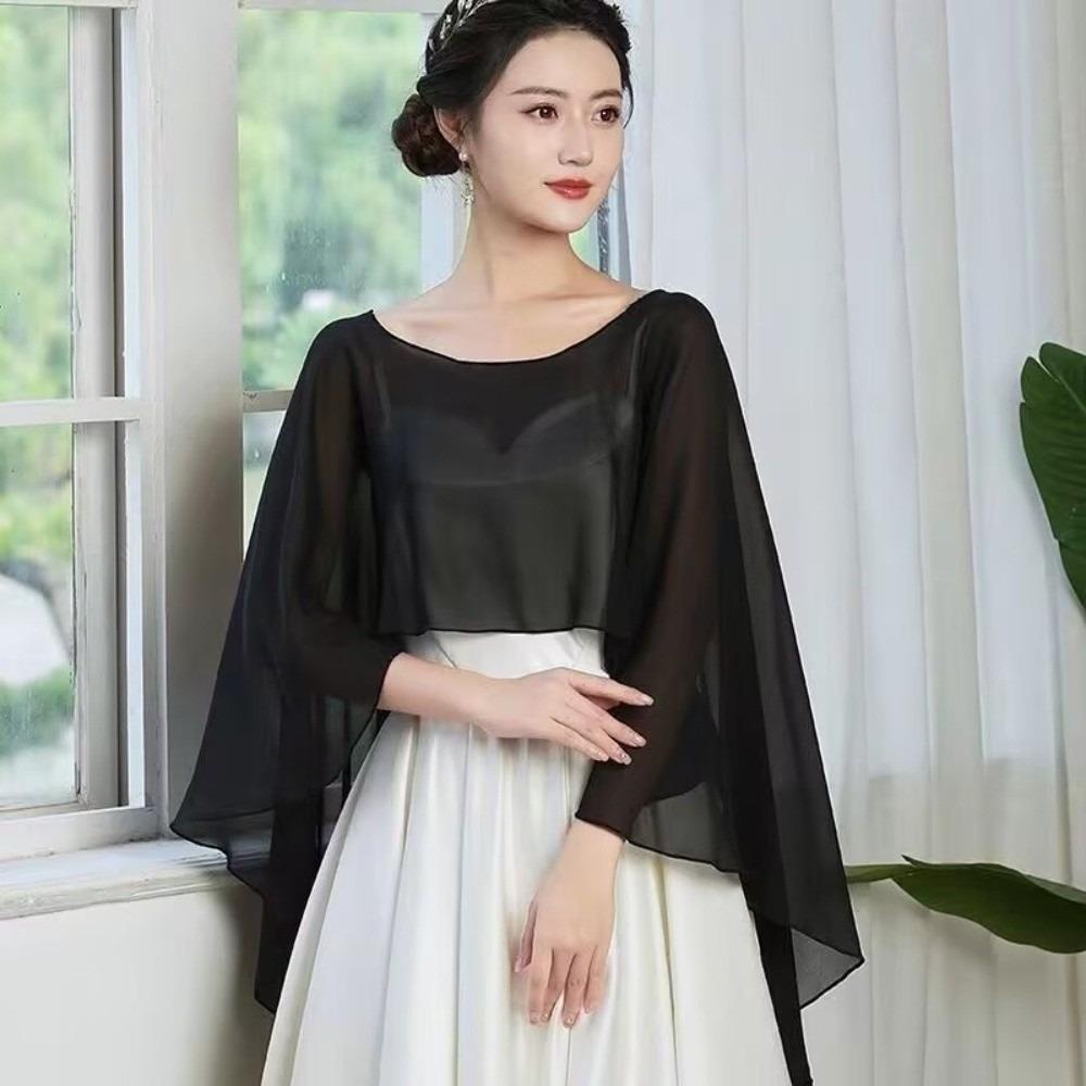 All Match Thin Wide Chiffon Shawl Sunscreen Wedding Scarves Shawl Women Pullover Wraps for Women