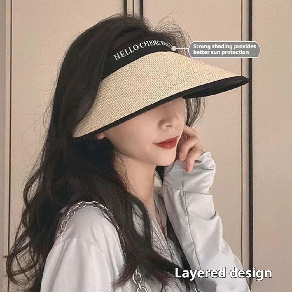 Summer Straw Hat For Women Foldable Wide Large Brim Hat Beach Bowknot UV Hat Chapeau Sun Travel H1D1