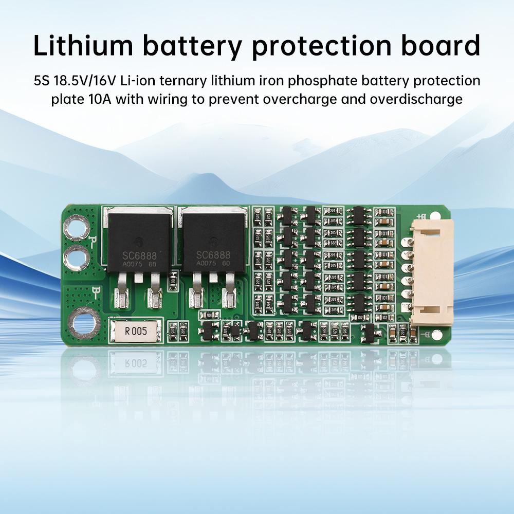 BMS 5S 16V 18,5V 10A LiFePO4 Li-Ionen Lithium-Batterie 18650 Ternäres Lithium-Batterie-Ladegerät Schutzplatine Großer MOS-Transistor