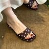 Zapatos de Satén de Verano 2026 Sandalias Planas para Mujer Zapatos de Lunares Suaves Cómodos Elegantes Sandalias de Dama Uso Diario