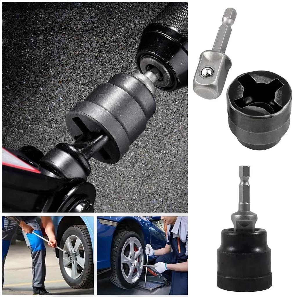1SET Heavy-Duty Socket Wrench & Hex Screwdriver, Suitable for Household Maintenance, Automotive Tire Replacement, Garage Repairs