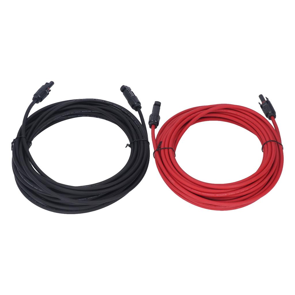 2pcs 12AWG 4mm2 Solar Panel Extension Cable Black Red Solar Adaptor Extension Cable with Female