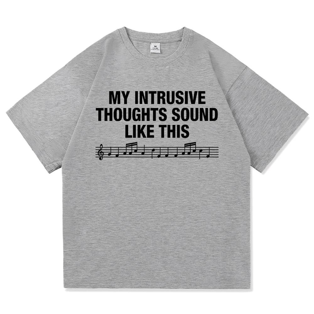 My Intrusive Thoughts Sound Like This T Shirt ROSALÍA Lux Berghain Letter Graphic Men Women Oversized TShirt Cotton Tees Shirts