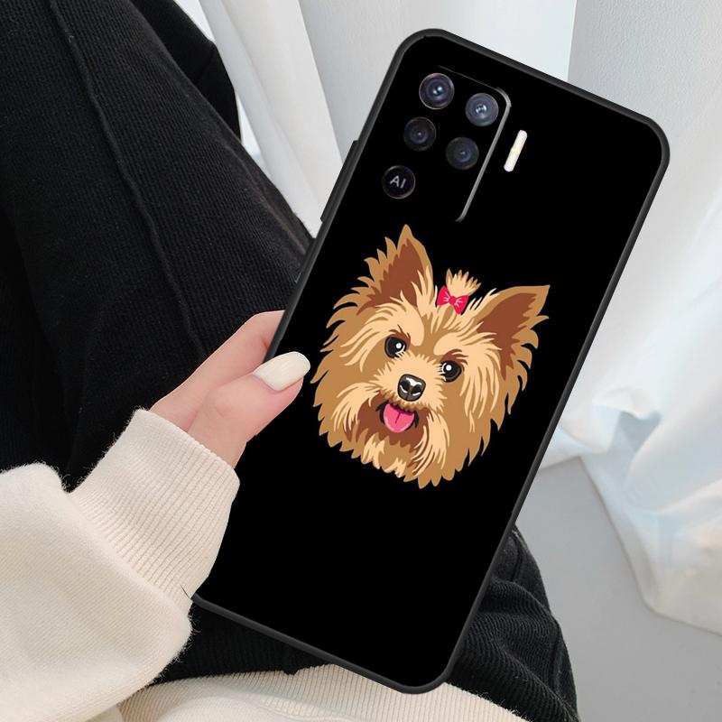 Cute Yorkshire Terrier Case For Oppo A54 A74 A94 A18 A57 A17 A77 A38 A58 A78 A98 A80 A60 A40 A96 A76 A16 A15 A5 Pro