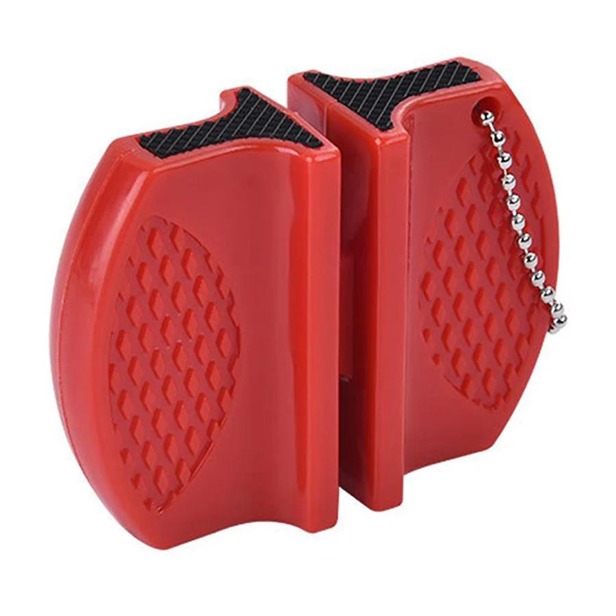 Mini Dual-Sided Knife Sharpener Portable Quick Sharpening Tool for Outdoor And Kitchen Use Compact Kitchen Gadget S красный