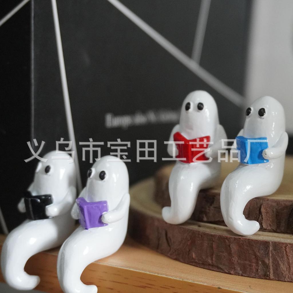 Cute reading little ghost set is suitable for holiday atmosphere decoration home desktop decoration
