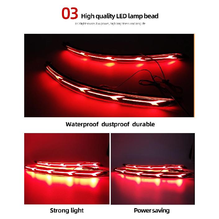 For Hyundai Elantra 2016 2017 2018 2019 2020 Car LED Reflector Light Rear Light Brake Lamp Taillight Back Fog Light Warning