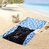 Black Panther with Blue Hearts Background Beach Towel Quick-drying for Travel Outdoor Sports Jogging Beach and Swimming