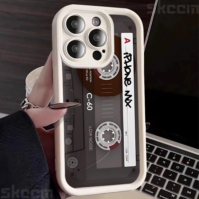 Lucky Tape Print Silicone Soft Phone Case For iPhone 16 Pro Max 15 14 13 12 11 X XS XR 7 8 16 Plus Matte Shockproof Back Cover