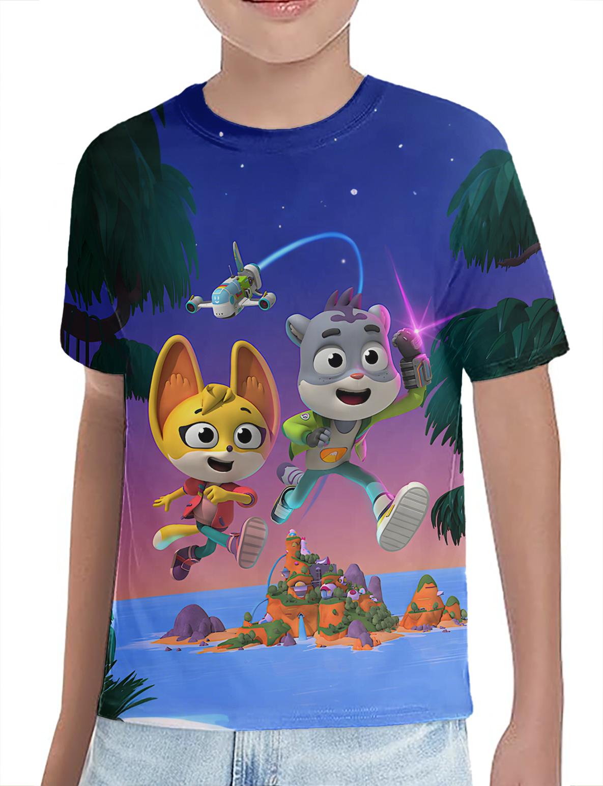 Кричер Кейс Детский мультсериал Топс Сэм Сноу и Кит Кейси Мультяшная футболка Летняя 3D-печать Детская футболка Аниме футболка Милая футболка 110