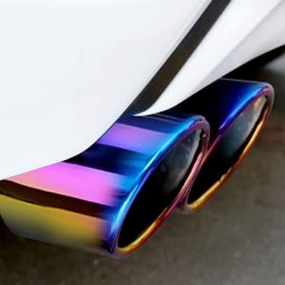 srasakan Car Muffler Cutter Downward 2.5" Diameter with Anti-Drop Wire, Exhaust Tip, Stainless Steel,