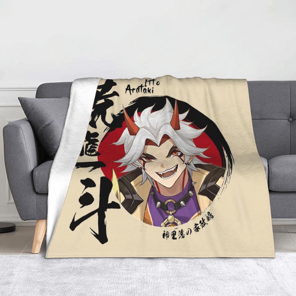 Genshin Impact Gorou Blanket Flannel Printed  Breathable Warm Throw Blankets for Bed Couch Plush Thin Quilt