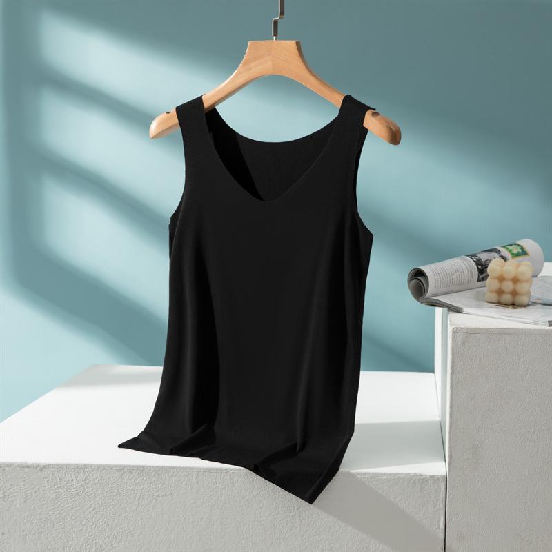 Modal vest women's seamless suspender anti-penetration base T-shirt ice silk top sleeveless thin large size outer wear