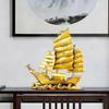 Brass Dragon Head Sailboat Feng Shui Statue – Chinese Smooth Sailing & Prosperity Figurine for Entryway, Home Office Desk or Shelf Decor, Gift for