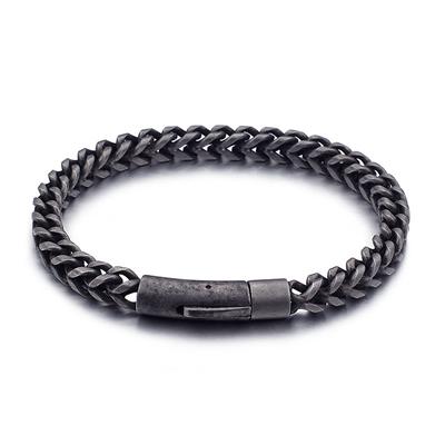 Korean Version Of Titanium Steel Men 'S Simple Bracelet Stainless Steel Boys 'Personalized Retro Hip -Hop Trendy Hand Accessories