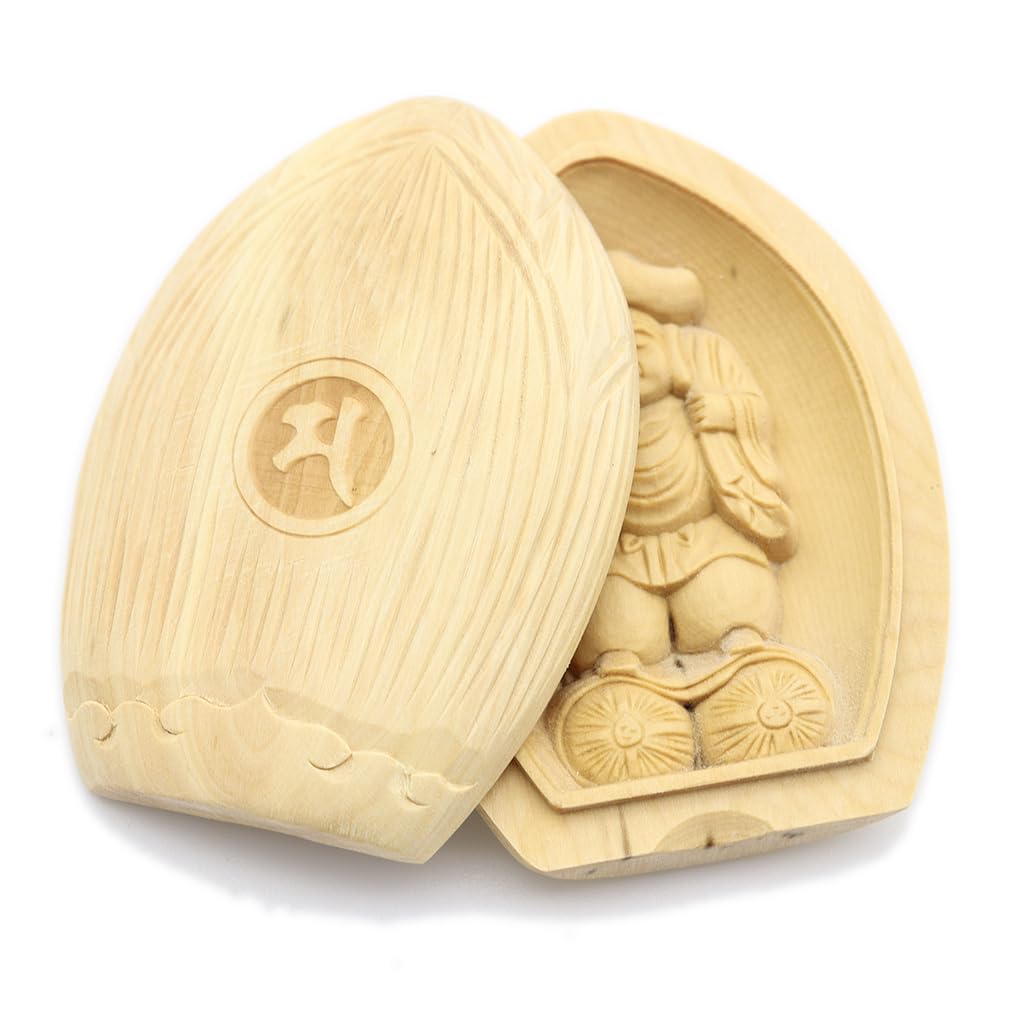 Special Buddhist Statue Daikokuten Incense Holder Buddha Guardian Deity of Treasure Width Boxwood Wood Carving 17562 Kurita's [Guardian Deity]