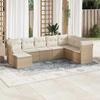 VidaXL Garden Lounge Set with Cushions 8 Pcs Beige Braided Resin 3249887