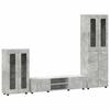 TV Cabinet Set with Shelf FLORIN 3 Pcs Concrete Grey Particleboard
