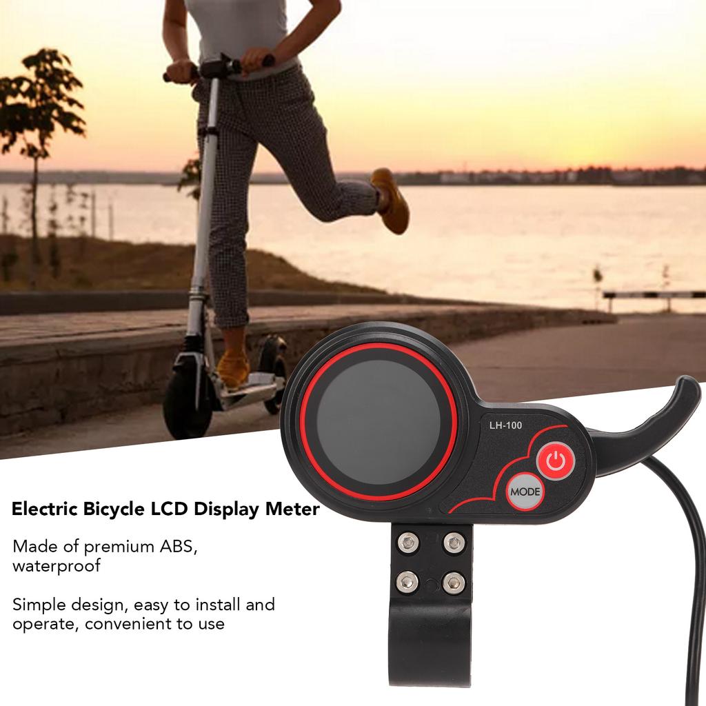 Elektromos kerékpár LCD kijelző mérő 5P vízálló csatlakozóval 24V 36V 48V 60V vezérlőpanel 22,2 mm-es elektromos rollerhez