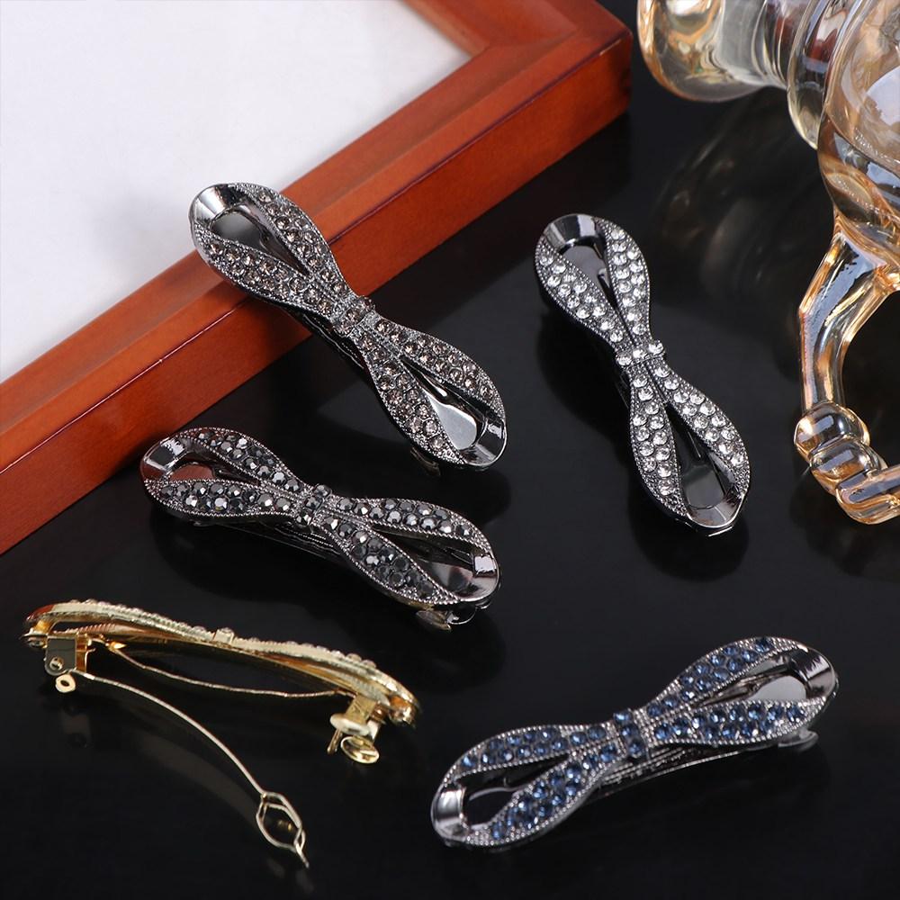 Temperament Crystal For Girls Bow Hairgrip Women Spring Clip Small Hair Clip Korean Ponytail Holder
