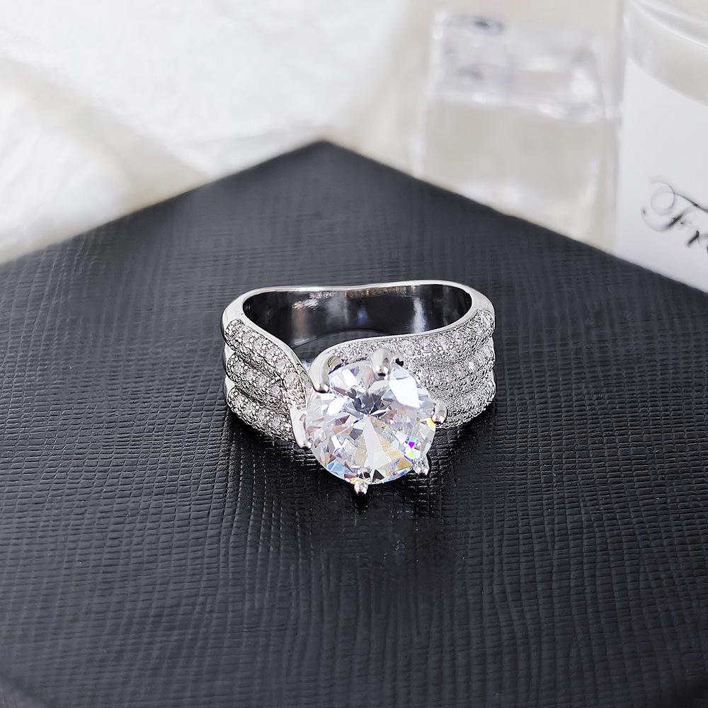 Cross Six-Prong Luxury Pavé Ring - Classic European & American Style, Hot Selling Women's Jewelry R7851
