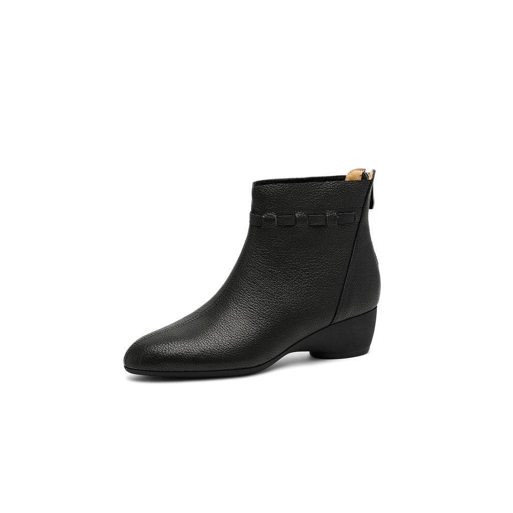 Fashion 2025 New Autumn Women Boots Genuine Leather Women Shoes Round Toe Chunky Heel Solid Modern Boots Daily Shoes Ankle Boots