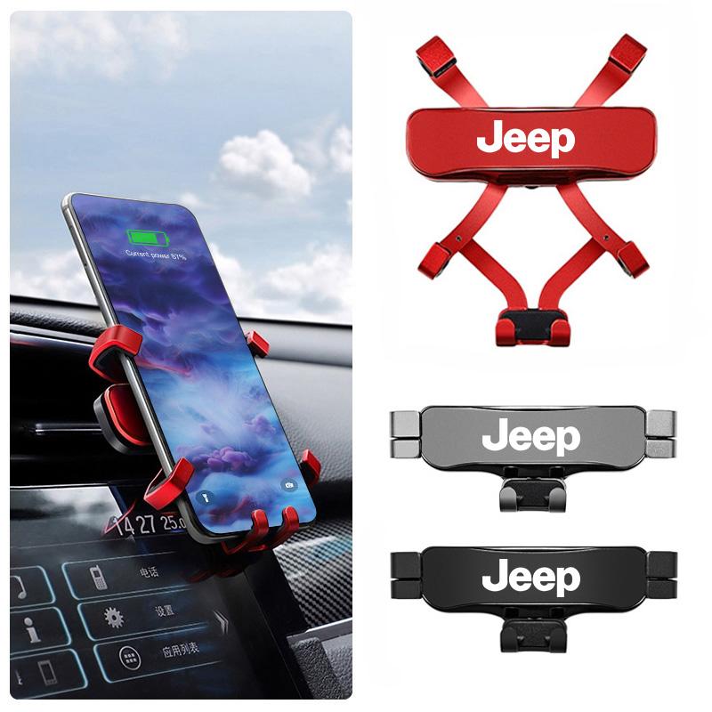 Gravity Phone Holder Car Air Vent Clip Mount Smartphone Stand For Jeep Grand Cherokee Wrangler JK Gladiator Compass Renegade Pat ALZ1