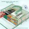 Large Capacity A4 Clear Document Bag PVC Waterproof Snap Closure File Folder for Office School Supplies Storage and Organization