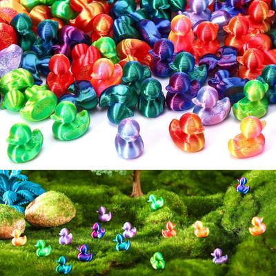 100 Pièces Mini Figurines de Canards Imprimées en 3D Design Réaliste Bricolage Mini Figurine de Canard Décoration de Jardin de Conte de Fées
