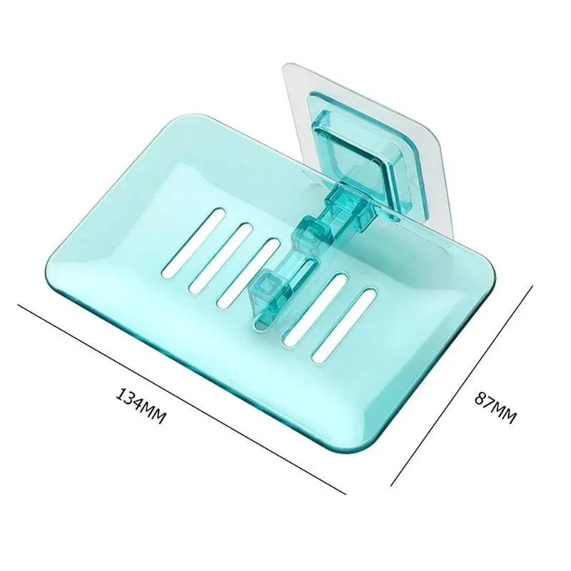 Removable Wall Mount Heavy Duty Plastic Soap Holder Storage Basket Self Adhesive Drain Soap Box