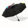 Mickey Mouse Artwork Automatic Folding Windproof Umbrella - Lightweight, Retractable Design with 8-Rib Durability, Perfect for Outdoor Adven