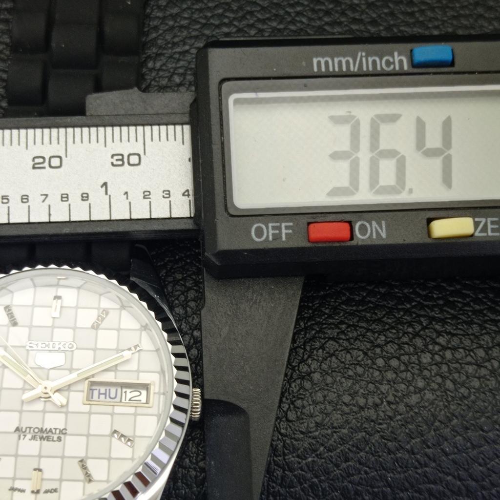 REFURBISHED SEIKO 5 AUTOMATIC MENS WATCH JAPAN MADE WHITE DIAL CUSTOM A440014-2 QV90-a440014