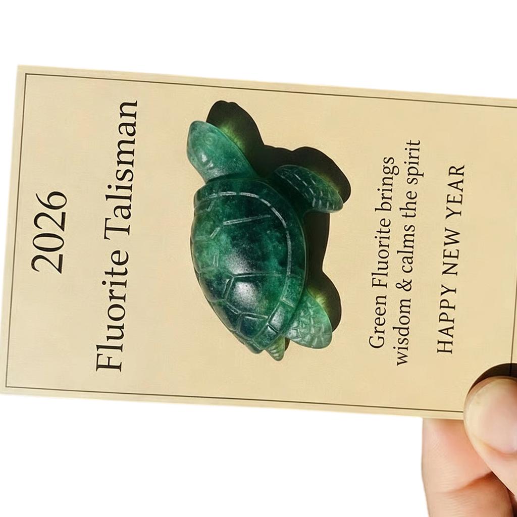 Green Fluorite Turtles Figurine Statue Mini Pocket Hug Tokens Bring Wisdoms Calm the Spirit New Years Gift Women Men