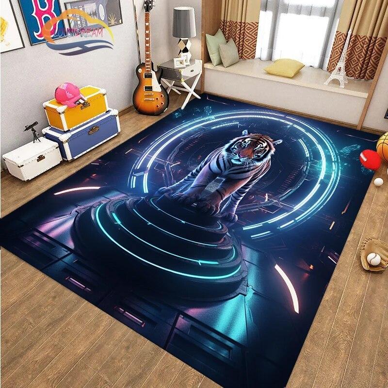 Covor de podea cu animale cool tigru art fashion covor Decorație casei cadouri covor Anti-alunecare pentru sufragerie și pat copil